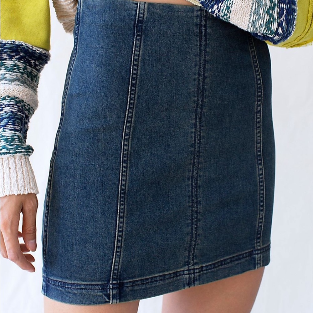 Free People Modern Femme Denim Skirt